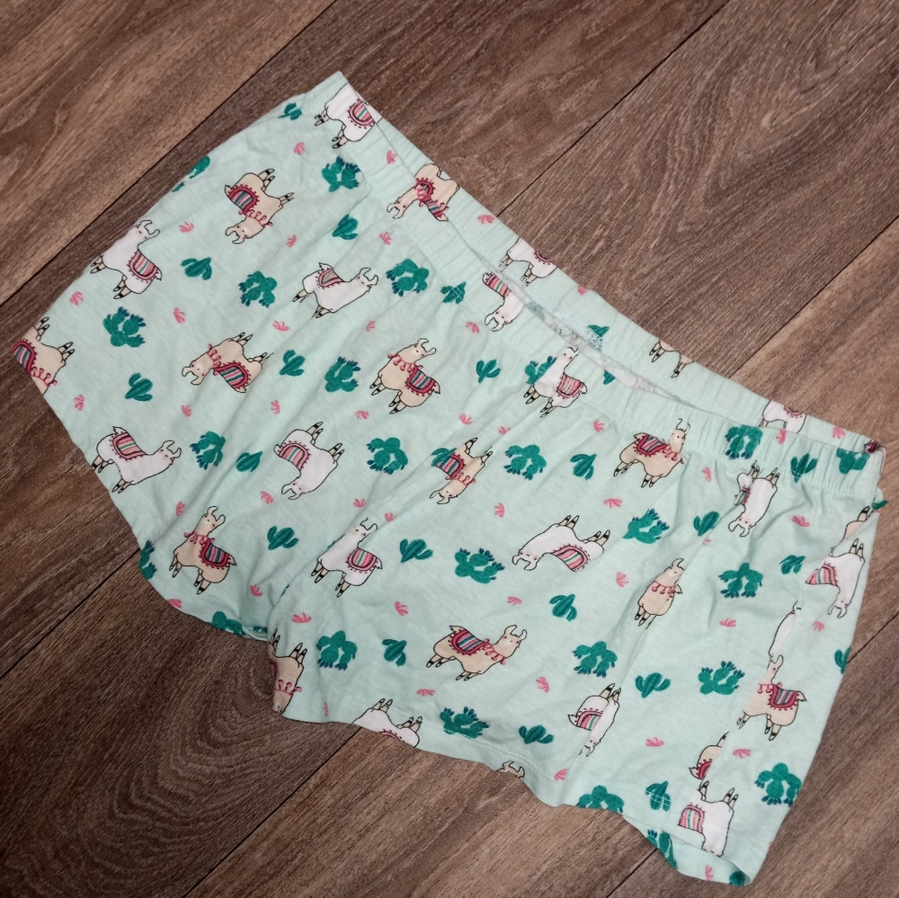 Bobbie Brooks cactus lamas graphic print cotton pajama shorts size extra Large